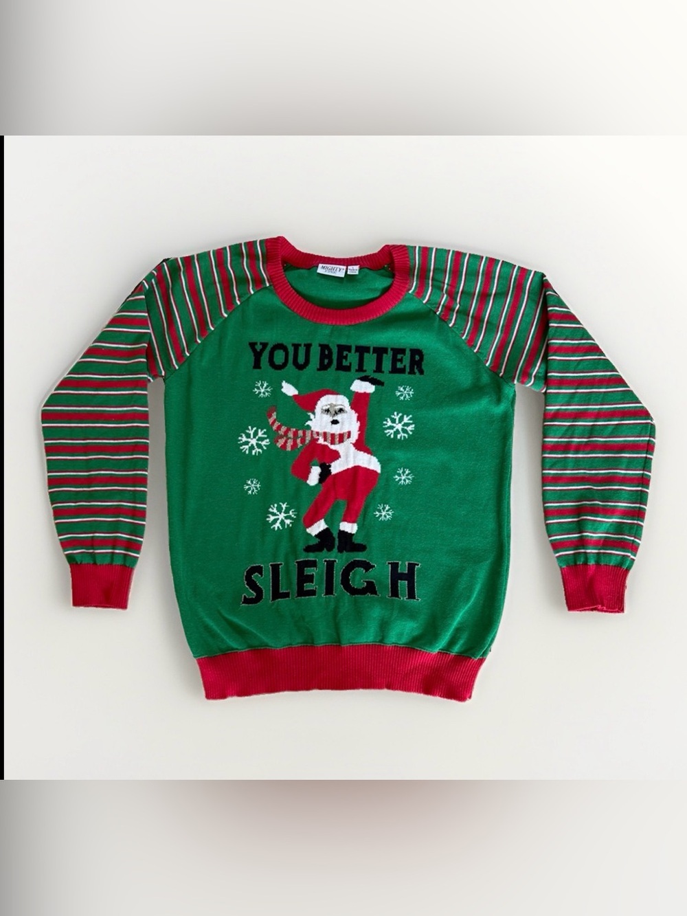 Mighty Fine You Better Sleigh Christmas Sweater L